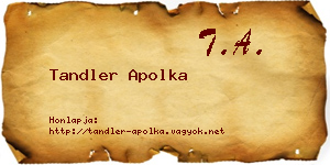 Tandler Apolka névjegykártya
